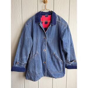 Vintage Out Brook Denim Chore Jacket Flannel Lined Workwear 90s Barn Jacket